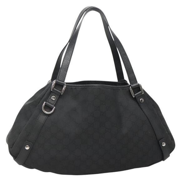 GUCCI GG Canvas Abbey Tote Bag Nylon Outlet Brown Silver - Picture 1 of 16